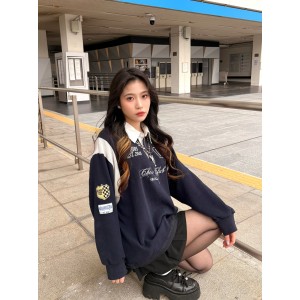 CHIOS CLUB - Oversize Shirt Hoodie FW2436BB Blue 